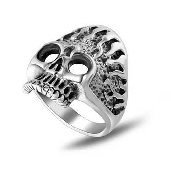 UFOORO Rău Craniu Inel de Oțel Titan Dominator Trendy Punk Exagerat Degetul Arătător Ring