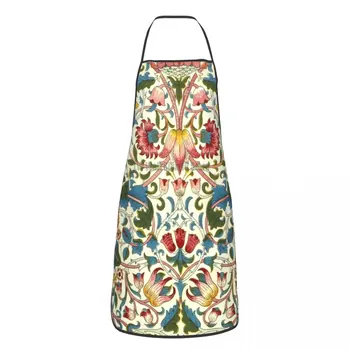 Unisex William Morris Salopete Șorț Adulți Femei Bărbați Chef Tablier Bucătărie pentru Gătit Bucătărie Florale Textile Model Pictura